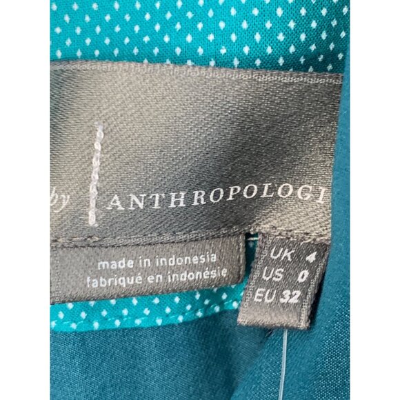 Anthropologie Teal Wrap High Low Long-Sleeve V-Neck Midi Dress Size 0 7518 - Picture 7 of 15